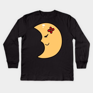 Cute Crescent Moon Kids Long Sleeve T-Shirt